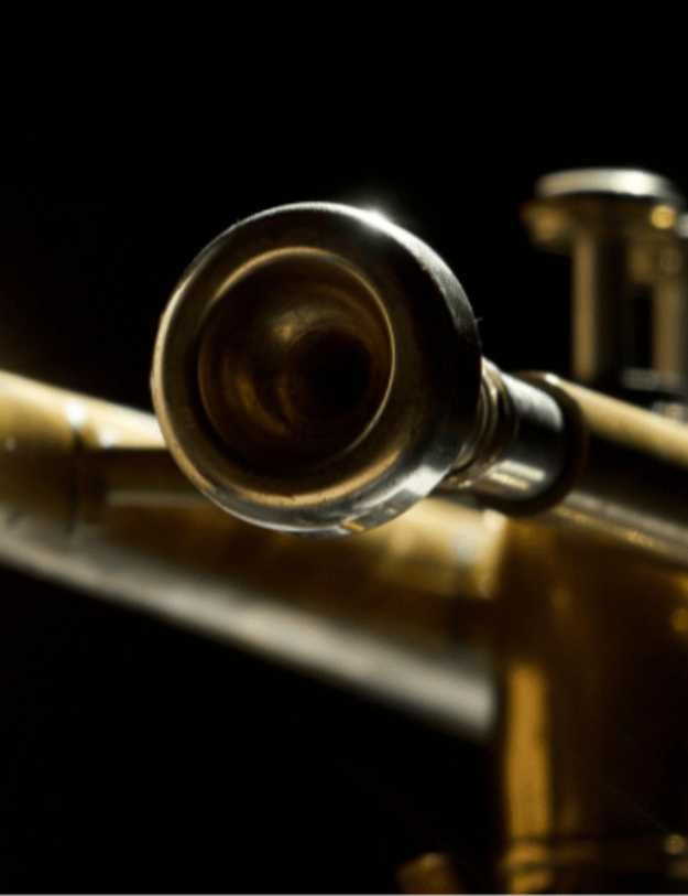 Close up of a trumpet mouthpiece