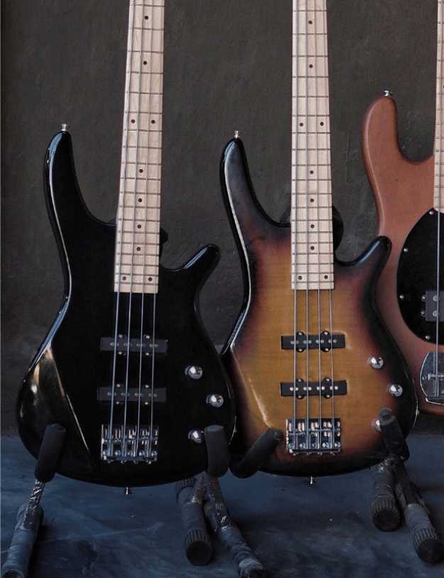basses standing next to each other.
