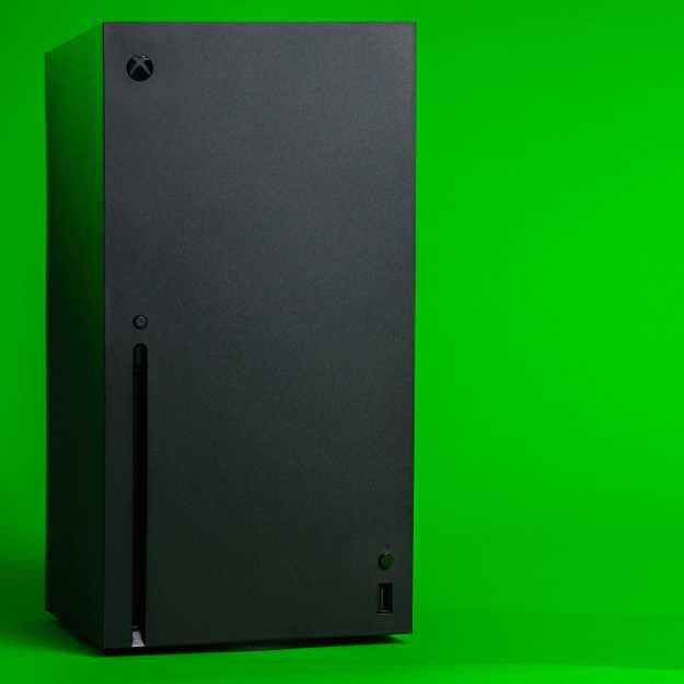An Xbox in a green room