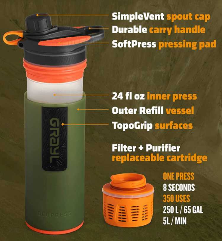 GRAYL GeoPress Water Purifier Bottle