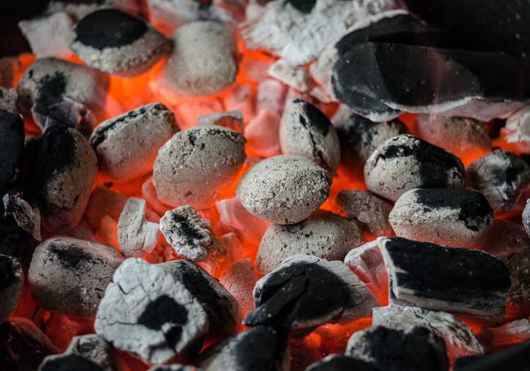 Coals being heated up for some grilling!