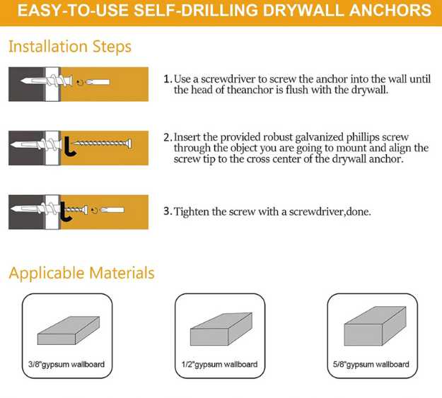 KURUI Self Drilling Drywall Anchors
