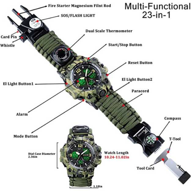 Kavie Survival Military Digital Watch
