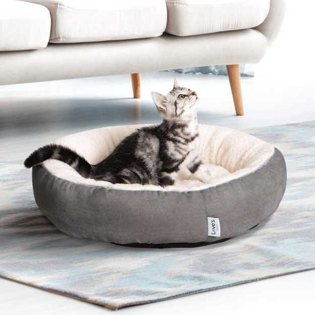 Love's Cabin Round Donut Cat Cushion Bed