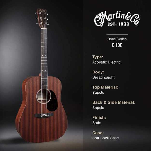 Martin Guitar Road Series D-10E Acoustic-Electric Guitar