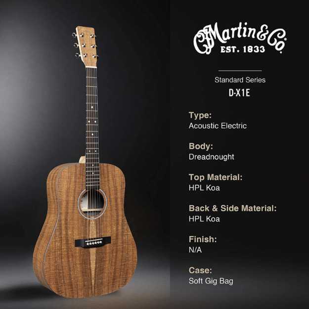 Martin Guitar X Series D-X1E Acoustic-Electric Guitar