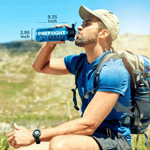 Prep-Right Survival Water Filter Bottle