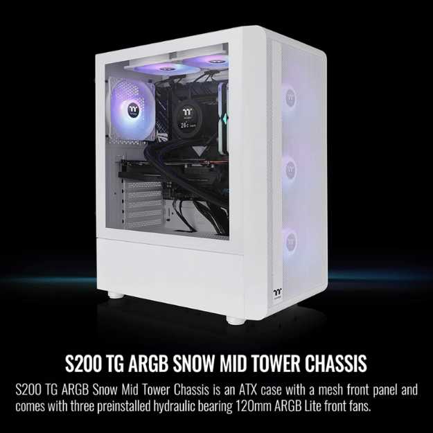 Thermaltake S200 Mid-Tower Snow ATX PC Case
