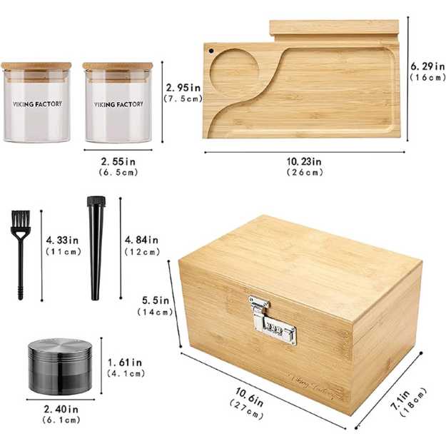 Wooden Storage Rolling Tray Box Set