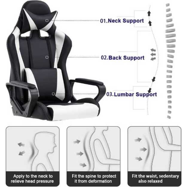 BestOffice High-Back Gaming Chair with Lumbar Support