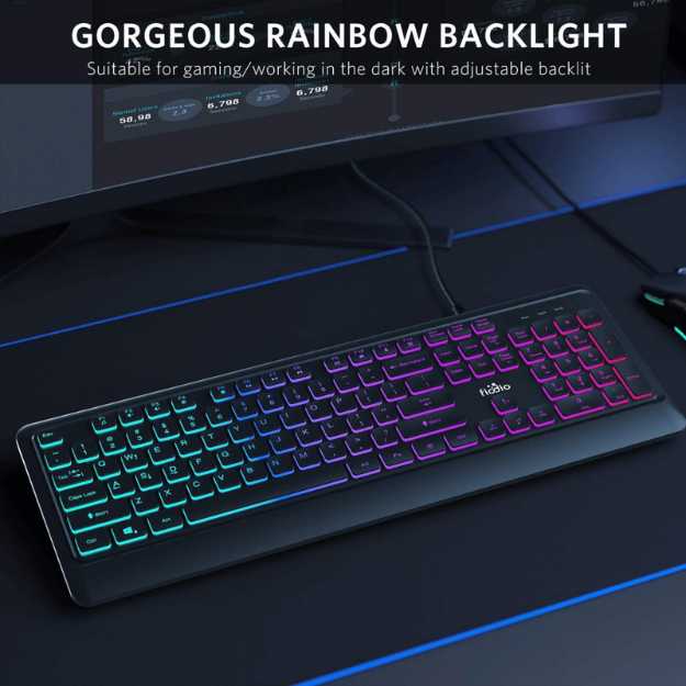 Fiodio Rainbow Membrane Gaming Keyboard