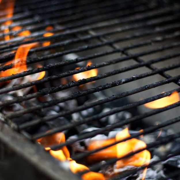 A Grill with hot coals.