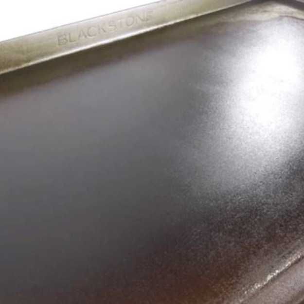 Close up of a blackstone griddle.