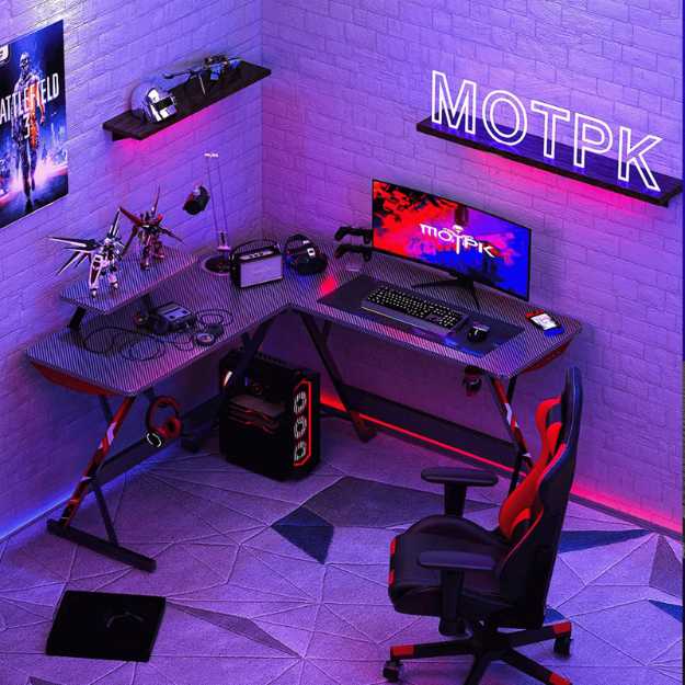 MOTPK L Shaped Gaming Desk 