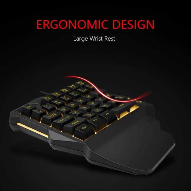 RedThunder One-Handed RGB Gaming Keyboard and Mouse Combo