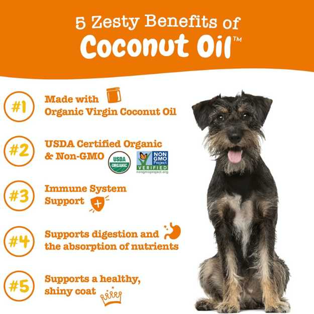 Zesty Paws Coconut Oil for Dogs - Certified Organic Supplement