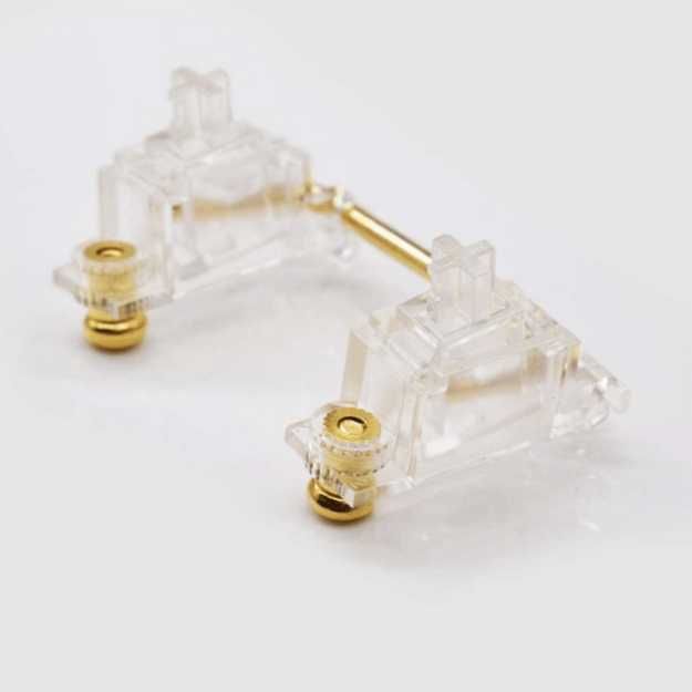 ZugGear V1 Transparent Gold Plated PCB Screw-in Stabilizers