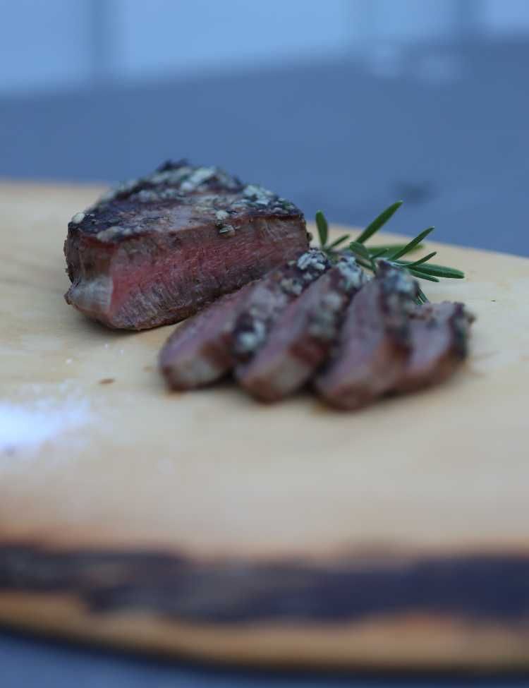Perfectly pellet grilled steak! Waiting to be eaten.
