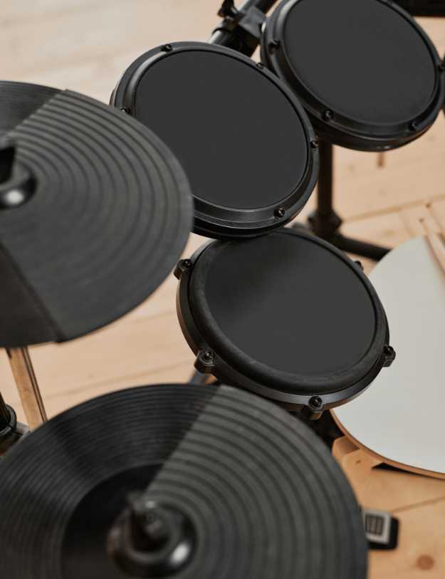 Top view of an electric drum set.